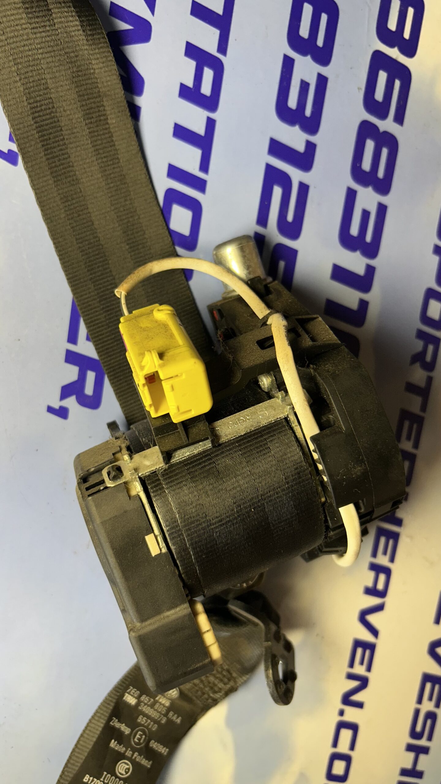 VW T5 TRANSPORTER 2003-2009, COMPLETE GENUINE N/S/F PASSENGER FRONT SEAT BELT - Image 3